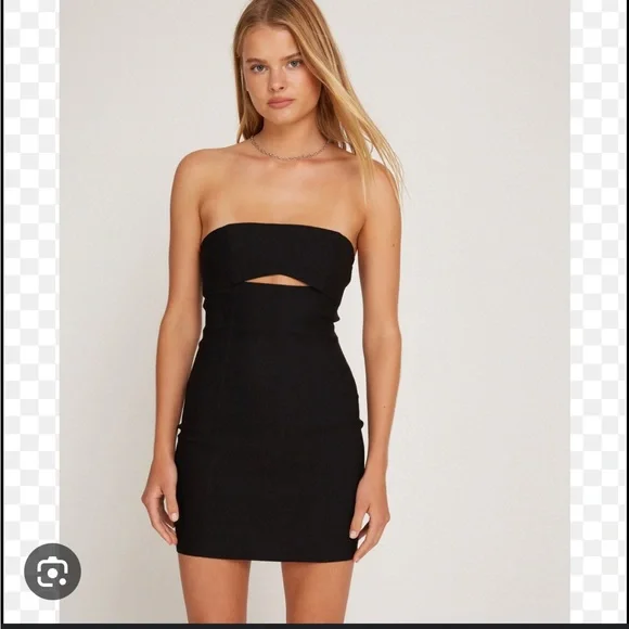 Motel bandeau black cut out mini dress - Picture 1 of 10